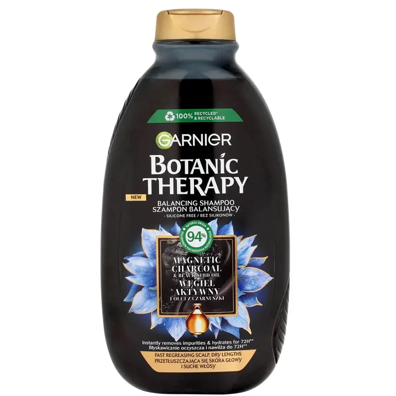 شامپو کف سر چرب و ساقه خشک زغال گارنیر حجم 400 میلی لیتر^