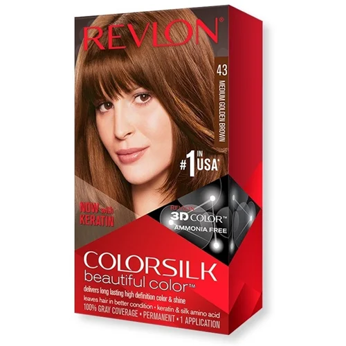 رنگ موی بدون آمونیاک رنگ قهوه ای طلایی متوسط رولون شماره 43