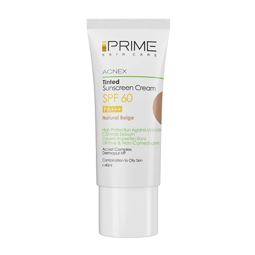 کرم ضد آفتاب رنگ بژ طبیعی پرایم با SPF 60 حجم 40 میلی لیتر
