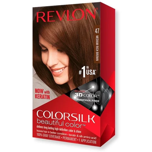 رنگ موی بدون آمونیاک رنگ قهوه ای متوسط تشدید شده رولون شماره 47