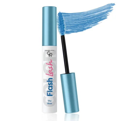 ریمل حجم دهنده گلدن رز مدل Flash Lash رنگ آبی آسمانی^