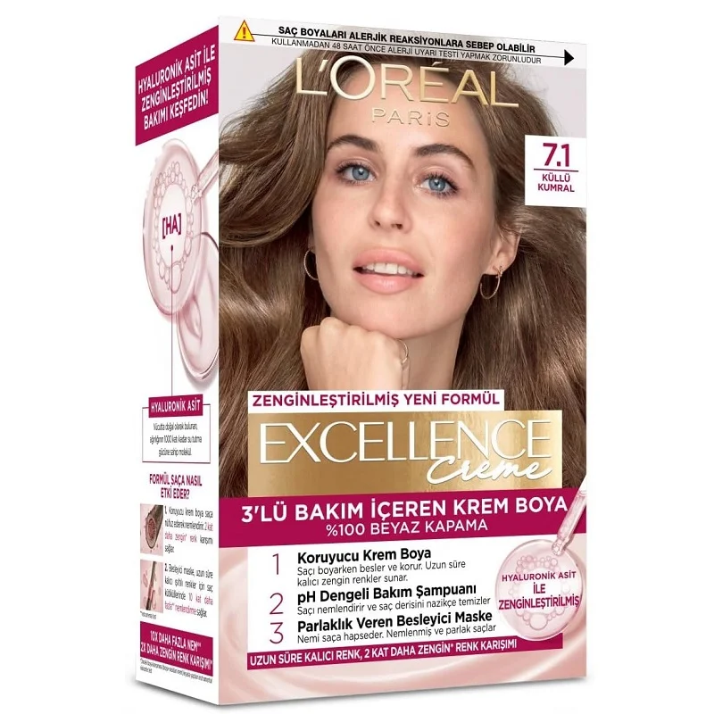 کیت رنگ مو اکسلانس لورال شماره 7.1^